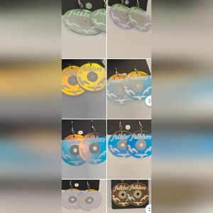 Taylor Swift Folklore Vinyl Album ColorShift Reflective‎ Earrings HypoAllergenic